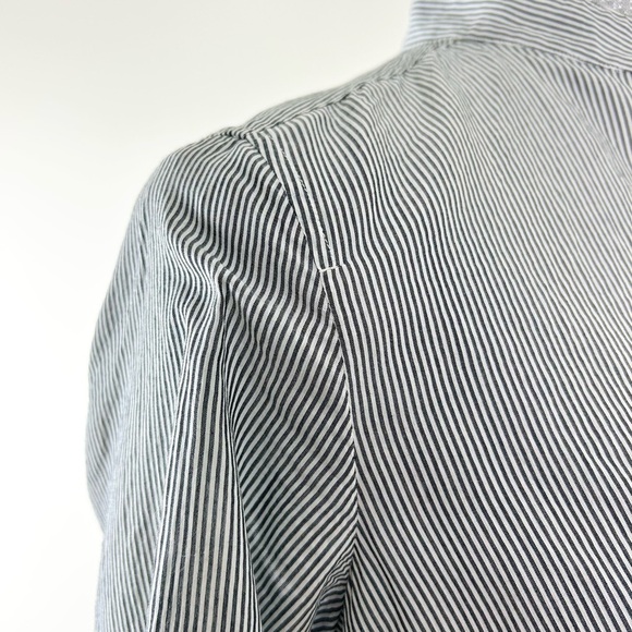 MaxMara Grey And White Stripe Cotton And Silk Tunic Top - Picture 7 of 10